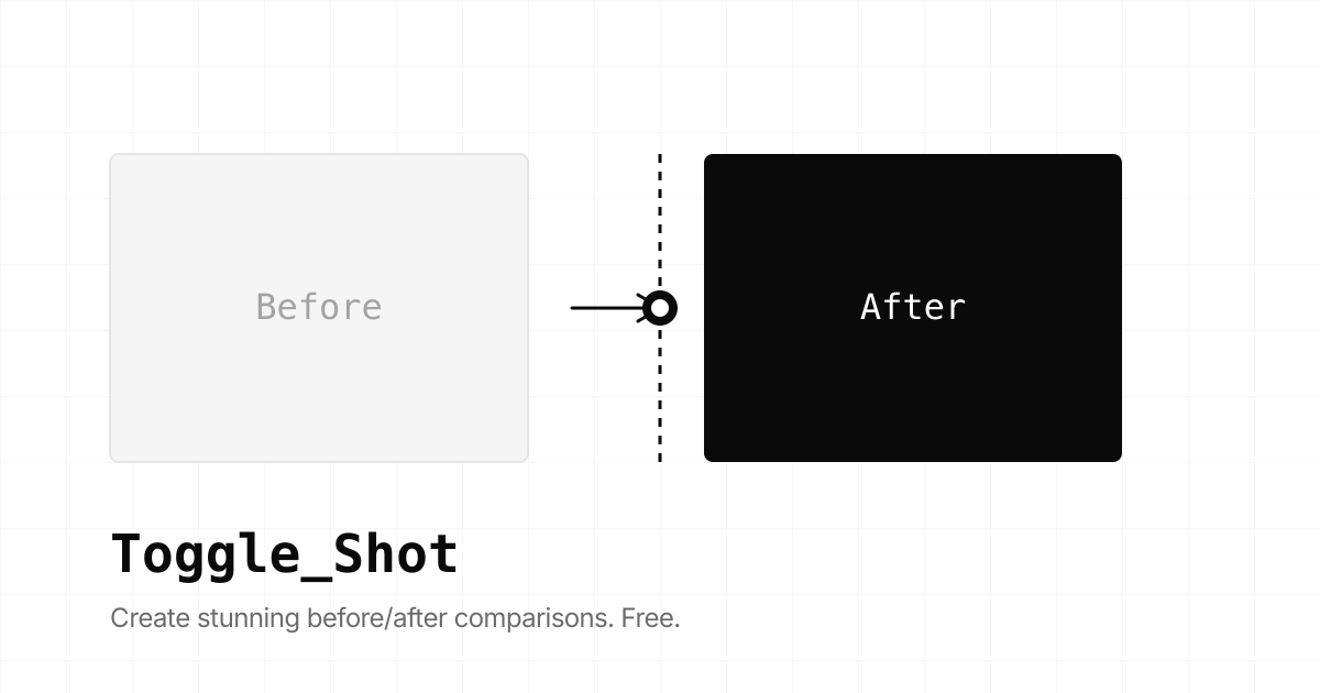 Toggle_Shot — Free Before/After Comparison Video Maker